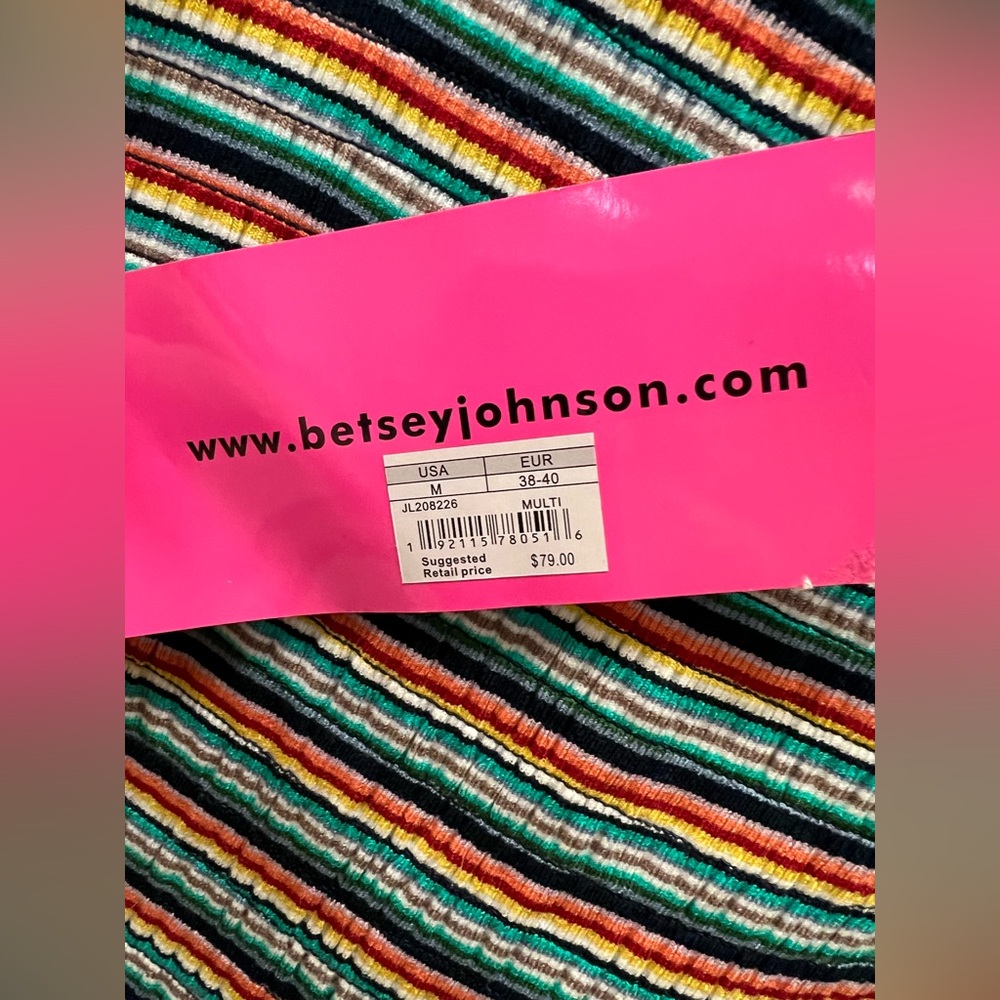 Betsey Johnson New With Tags Medium Vibrant Striped Dress - Picture 6 of 7